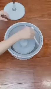 ถังถูพื้นแบบกลม ชุดถังปั่นสแตนเลส360องศา พร้อมผ้า2ผืน ถังถูพื้นแบบถังเดี่ยว ปั่นได้2ระบบ ไม้ถูพื้น รุ่น ไม้ถูพ