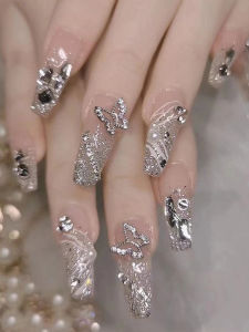 Autumn Winter Handmade Wearable Nail Art Patches Tencoco Green Series Comfortable Adhesive Nail Tips for Any Skin Type