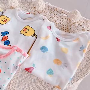 Babyonline(Y177)0F1-L ชุดบอดี้สูทแขนสั้นลายการ์ตูนน่ารักๆ ผ้าฝ้าย นิ่ม สำหรับเด็ก0-9เดือน
