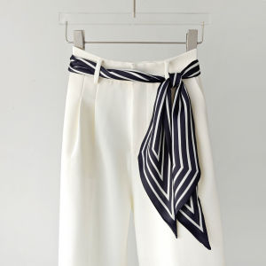 XUANXUAN | Black White Striped Silk Scarf Belt Womens Thin Summer Fashionable Waist Belt Match Denim Skirts Pants Korean Style Decorative