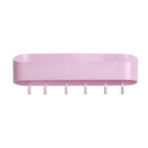 ตู้เสื้อผ้าติดผนังในห้องน้ำแบบไม่ต้องเจาะพร้อมตะขอสำหรับจัดระเบียบห้องน้ำและห้องน้ำ 2 ชั้น ผลิตจากพลาสติก