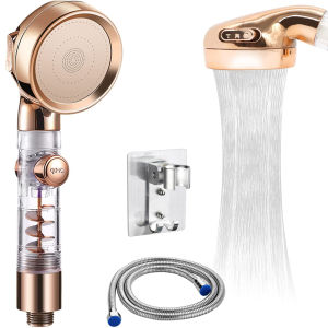 Turbocharged Shower Head 3 Modes High Pressure Water Saving Adjustable Handheld Showerhead Massage Filter Rainfall Nozzle
