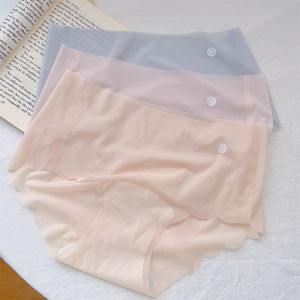 Loose Soft Pants ~ Seamless Womens Plus Size Underwear Ice Silk Ultra-Thin Summer Peach Hip Raise High Elastic 7A Antibacterial Crotch Womens Antibacterial