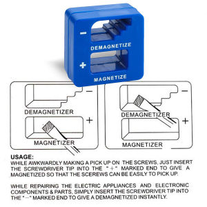 Galacok Screwdriver Magnetizer & Demagnetizer Tool 2 in 1 Quick Magnetization Tool for Drills Screws Nuts Screwdrivers