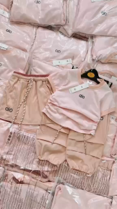 VN A585 AO 3IN1 GIRLS KIDSWEAR OOTD TERNO JOGGER & SKIRT PEACH PINK 1-10YO