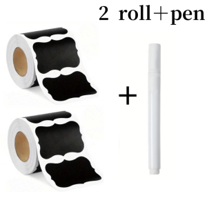 120Pcs/Roll Removable Blackboard Stickers With Erasable Pen Waterproof Chalkboard Labels Home Kitchen Spice Jars Bottles Tags