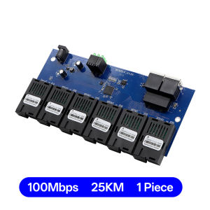 BYXGD Fiber Media Converter PCB Module 10/100Mbps & Gigabit BIDI A/B Pair 3KM 25km Transceiver Board for CCTV Surveillance FTTH