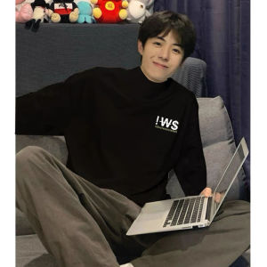 Áo Sơ Mi Cổ Cao Lót Lông Cừu Dày Rộng Rãi Ấm Áp Mùa Đông Cho Nam Áo Lót Bên Trong Thường Ngày in Chữ Thời Trang