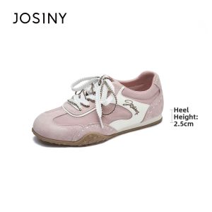 Josiny | Thin Sole Round Toe Vintage White Sneaker Casual Sports Shoes