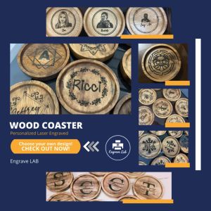 Personalized Laser Engraved Wood Coaster | Gift Tokens Souvenir | Engrave LAB