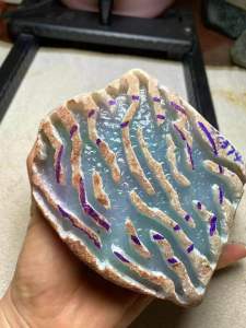 1355克板山桥冰蓝紫色手镯料，种水爆透，种老荧光强，水润，荧光强，手镯来啦，手镯开出来啦