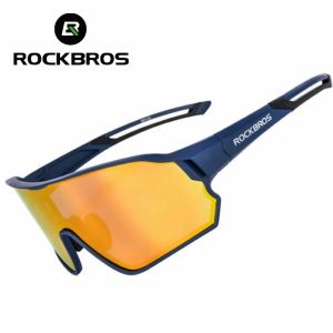 ROCKBROS Polarized Sunglasses for Men Full Rim Cycling Shades Wide Goggles Lightweight Eyewear Bicycle Accessories