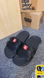 Linkswear Sandal Selop Pria Distro Original Anti Slip Empuk Ringan Hitam 01