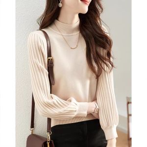 New Fashionable French Elegance Long Sleeve Warm Turtleneck Sweater