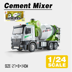 LEO 1:24 Electric Cement Mixer Truck Diecast Model Car Alloy Cars Toys Collection Gift For Kids Boy Girl