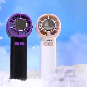 【2in1】Kipas Angin Mini 20000mAh Kompres Dingin Dapat Dilipat Kipas Portable Kencang Strong Wind 3 Gear Wind Speed Kipas Angin Turbo Fan Digital Display Adjustable Kipas Tangan High-Speed Kipas Portabel untuk Olahraga Luar Ruangan dan Pendinginan Cepat