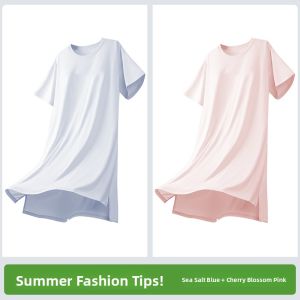 Miiow | Loose Womens T-Shirt Dress Cat Person New 2025 Short Sleeve Home Wear Base Layer Outdoor Sleepwear Casual Style Natural Waist