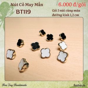 Nút Áo Cỏ May Mắn BT119 – Điểm Nhấn Tinh Tế Cho Mọi Sản Phẩm Thủ Công