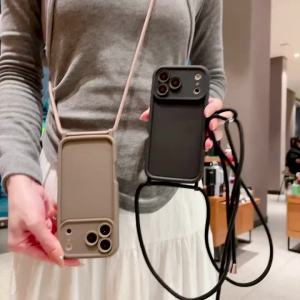 Phone Case For iPhone 18 17 16 15 14 13 12 11 Pro Xs Max 7 8 Plus 16e 17e Crossbody Adjustable Lanyard Strap Rope Soft Cover