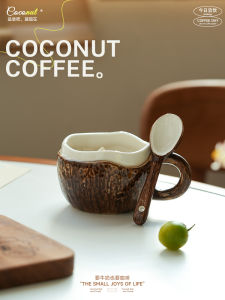 April Cup Ceramic Mug Large Capacity Coffee Mug with Spoon for Office Women High Aesthetic Value Special Good Looking