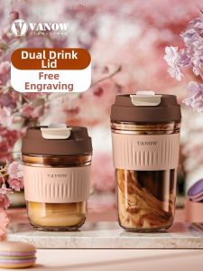 Vanow | Portable Suction Straw Tea Glass Cup