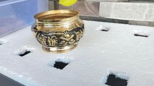 Tempat Dupa Kuningan Hiolo Kuningan Motif Naga 1 pcs Tempat Bakar Dupa Bokor Dupa
