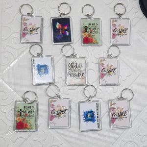 Acrylic Keychain with Bible Verse/Photo Insert (Size: 2.25x1.5inches)