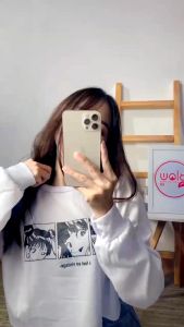 DR FASHION - Sweater Crop ANIME I FEEL SO VINTAGE Fleece