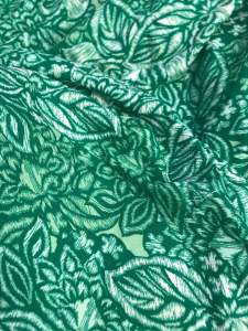 Vải Linen hoa màu xanh lá chất dày mềm mát (khổ 1m45)may đầm váyáo kiểu đồ bộ thời trang