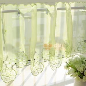 Handmade Hollow out Coffee Curtain Half Curtain Lotus Bud Snow Lotus Short Curtain Kitchen Pole Curtain Partition Curtain