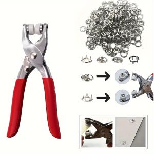 Bộ Dụng Cụ Kìm Cài Khuy Và Khóa Bằng Thép Không Gỉ 200 Chiếc Dụng Cụ Gắn Khuy Quần Áo Tự Làm Chắc Chắn Và Bền
