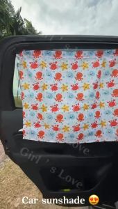 (FIT ALL VEHICLE) Marine SeaLife Car Window Curtains Retractable Sunshade with Suction Cups Sunscreen Langsir Tingkap Kereta 汽车遮阳窗帘