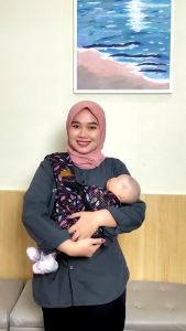 Cuddleme Geosfit Air Motif Gendongan Bayi Samping Newborn Geos Instan Adjustable M Shape