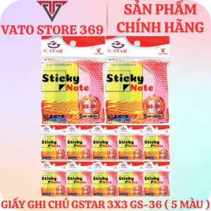 Giấy note ghi chú GSTAR GS-36 năm màu 3x3 75mm x 75mm 100 tờ