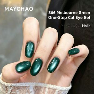 MAYCHAO | One-Step Lazy All-In-One Cat Eye Nail Gel Melbourne Green