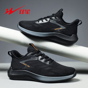 Double Star Running Shoes Mens New Net Surface Black Casual Shoes Womens Shock Absorption Running Shoes Flagship Breathable