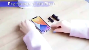 Wireless Microphone ไมโครโฟนไร้สายแบบพกพาสําหรับ ios/Type-Cไมค์ไร้สายหนีบเสื้อ ไมค์หนีบปกเสื้อ