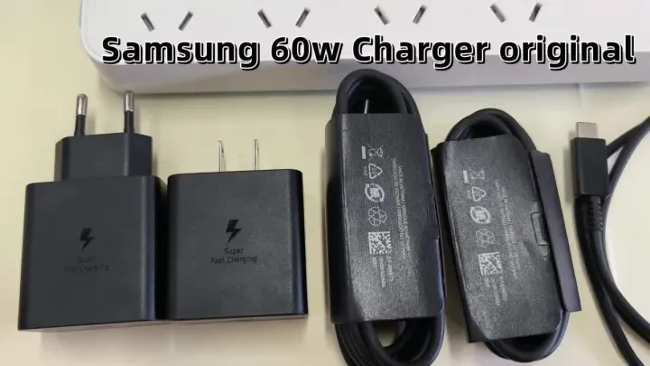 Samsung | Original SAMSUNG S26 Ultra Charger 60W Fast Charge Adapter EU US Usb C Chargeur Galaxy S26 Plus S22 S23 S24 S25 Z Filp 7 5 6 A56