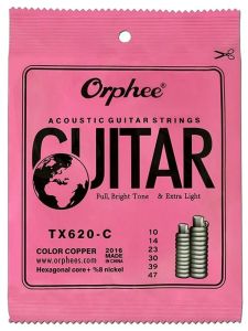 IRIN | Orphee Acoustic Guitar Strings TX620-C Colorful Strings Hexagonal Core+8% Nickel Color Copper Bright Tone Guitarra Strings Parts