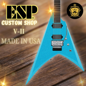 ESP USA Custom Shop V-II FR Floyd Rose EMG / Seymour Duncan Arctic Blue Sparkle Electric Guitar with Hardcase (Preorder)