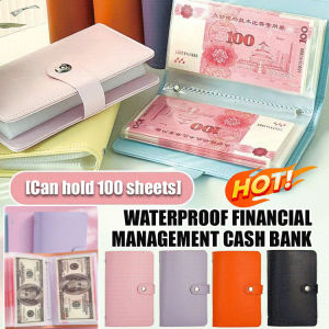 [Can Hold 100 Sheets] Waterproof Financial Management Cash Bank Waterproof Cash Saving Wallet Gift Money Deposit Book Organizer