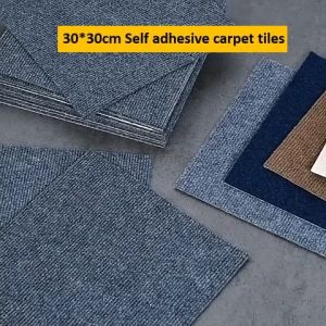 AMZ Karpet DIY Murah 30*30cm Squares Carpet Tile Floor Rug Self Adhesive Hotel Bedroom Living Room Karpet Lantai 自粘拼接地毯