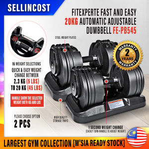 SellinCost FitExperte 20KG Dumbbell Set Automatic Select Dumbbell SelectTech PowerBlock Adjustable Quick Change Weight Dumbbell 2.3kg (5lb) - 20kg (45lb) Strength Training Weightlifting Fitness Select Tech Dumbell Rack Stand Weight Lifting Fitness PB545