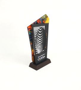 Plakat Akrilik UV Print Abstract Double Layer Piagam Penghargaan Hadiah Gift Tropy Medali