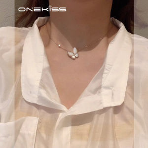 Elegant Shell Butterfly Necklace Womens Fashion Summer High-End Sense Choker Chain Luxury Lockbone Chain Super Fairy Style