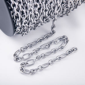 0.5Meter 1Meter Stainless Steel Round Cross Open Ring Chain for DIY Necklace Bracelet Jewelry Making Body Chain