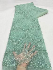 African Lace Fabric High Quality Sequins French Beaded Tulle for Nigerian Wedding Dresses Sewing New 2026
