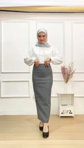 Rok Kerja Panjang Hitam Wanita Model Span Biron Belah Kipas Bahan Formal Untuk Kerja Kantor Kuliah Ospek