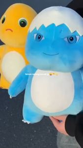 Mainan Boneka Blue Dragon With Egg Naga Susu Nailong 30 cm Dinausaurus Biru Boneka Naga Toys Doll