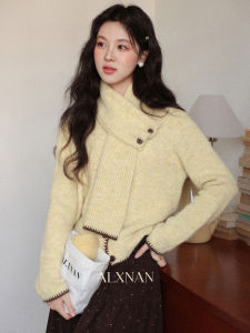 Áo Sweater Len Vàng Knitted Ấm Áp